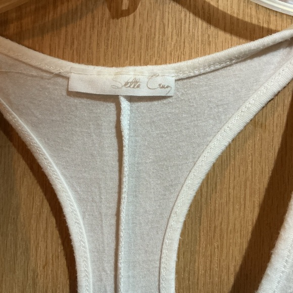 White Racerback Tank Top with Palm Tree Design - Picture 2 of 3